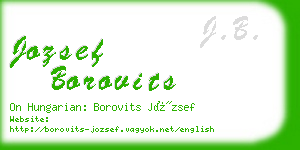 jozsef borovits business card